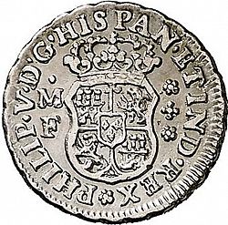 Large Obverse for 1/2 Real 1738 coin