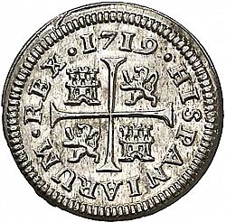 Large Reverse for 1/2 Real 1719 coin