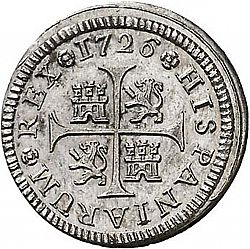 Large Reverse for 1/2 Real 1726 coin