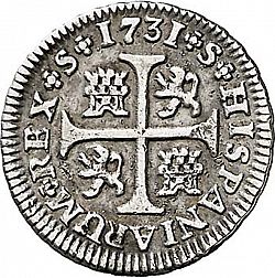 Large Reverse for 1/2 Real 1731 coin