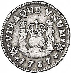 Large Reverse for 1/2 Real 1737 coin