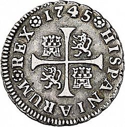 Large Reverse for 1/2 Real 1745 coin