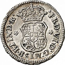 Large Obverse for 1/2 Real 1747 coin