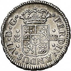 Large Obverse for 1/2 Real 1749 coin