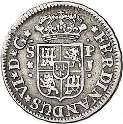 Large Obverse for 1/2 Real 1750 coin