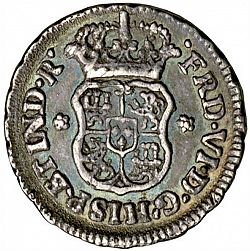Large Obverse for 1/2 Real 1753 coin