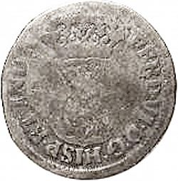 Large Obverse for 1/2 Real 1755 coin