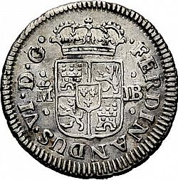 Large Obverse for 1/2 Real 1757 coin