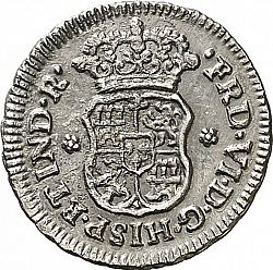 Large Obverse for 1/2 Real 1757 coin