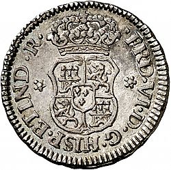 Large Obverse for 1/2 Real 1759 coin