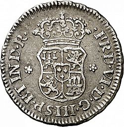 Large Obverse for 1/2 Real 1760 coin