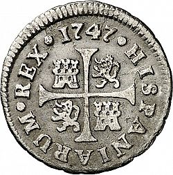 Large Reverse for 1/2 Real 1747 coin