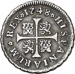 Large Reverse for 1/2 Real 1748 coin