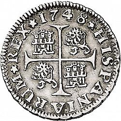 Large Reverse for 1/2 Real 1748 coin