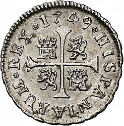 Large Reverse for 1/2 Real 1749 coin