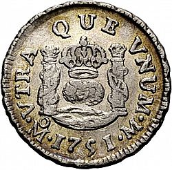 Large Reverse for 1/2 Real 1751 coin