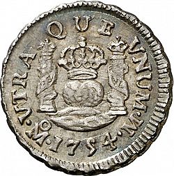 Large Reverse for 1/2 Real 1754 coin