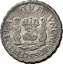 Large Reverse for 1/2 Real 1755 coin