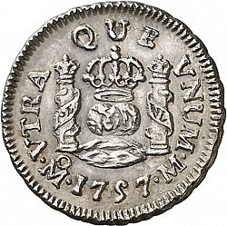 Large Reverse for 1/2 Real 1757 coin