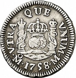 Large Reverse for 1/2 Real 1758 coin