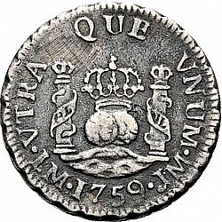 Large Reverse for 1/2 Real 1759 coin