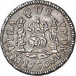 Large Reverse for 1/2 Real 1760 coin