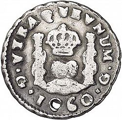 Large Reverse for 1/2 Real 1760 coin