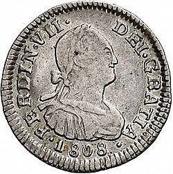 Large Obverse for 1/2 Real 1808 coin