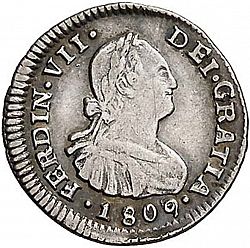 Large Obverse for 1/2 Real 1809 coin