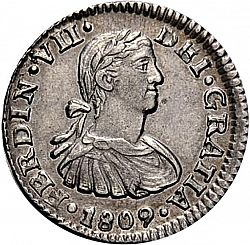 Large Obverse for 1/2 Real 1809 coin