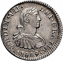 Large Obverse for 1/2 Real 1809 coin