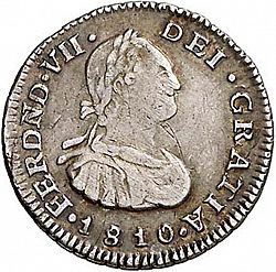 Large Obverse for 1/2 Real 1810 coin