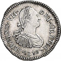 Large Obverse for 1/2 Real 1810 coin