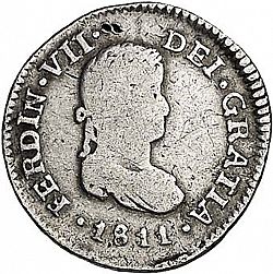 Large Obverse for 1/2 Real 1811 coin