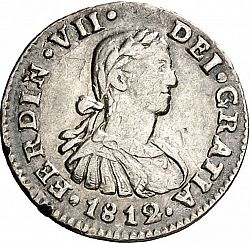 Large Obverse for 1/2 Real 1812 coin