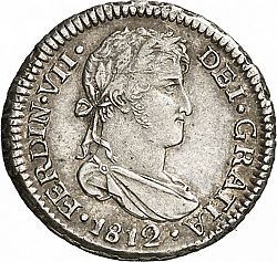 Large Obverse for 1/2 Real 1812 coin