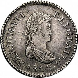 Large Obverse for 1/2 Real 1812 coin