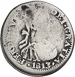 Large Obverse for 1/2 Real 1813 coin