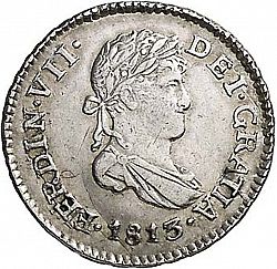 Large Obverse for 1/2 Real 1813 coin