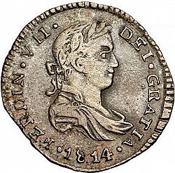 Large Obverse for 1/2 Real 1814 coin