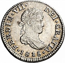 Large Obverse for 1/2 Real 1815 coin