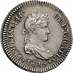 Large Obverse for 1/2 Real 1815 coin