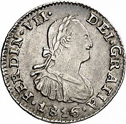 Large Obverse for 1/2 Real 1816 coin