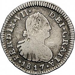 Large Obverse for 1/2 Real 1817 coin