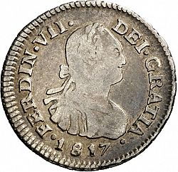 Large Obverse for 1/2 Real 1817 coin