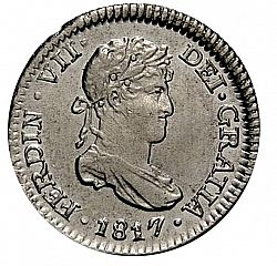 Large Obverse for 1/2 Real 1817 coin