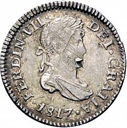 Large Obverse for 1/2 Real 1817 coin
