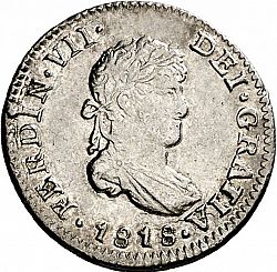 Large Obverse for 1/2 Real 1818 coin