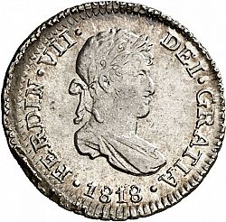 Large Obverse for 1/2 Real 1818 coin