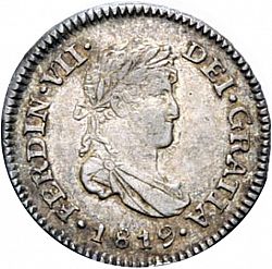 Large Obverse for 1/2 Real 1819 coin